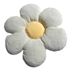Lissidoll Flower Plush THROW PILLOW 16.5" Cushion Soft White Yellow Girls Room